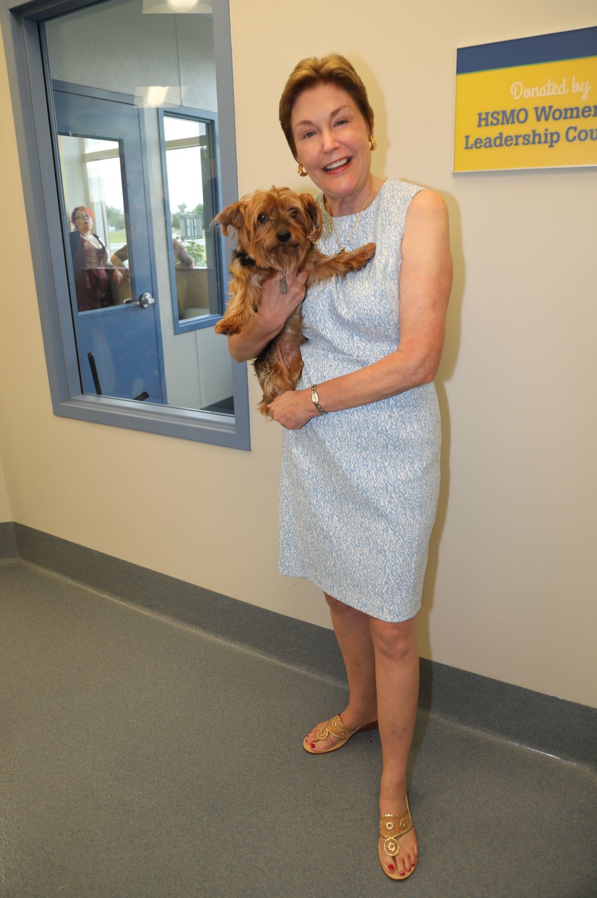 Kathy Warnick, President of The Humane Society Missouri, "Dutchess" ready for adoption